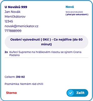 Rozvoz pro restaurace - Meníčkátor